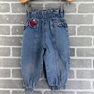 Vintage Gitano Floral cinched toddler jeans size 3T